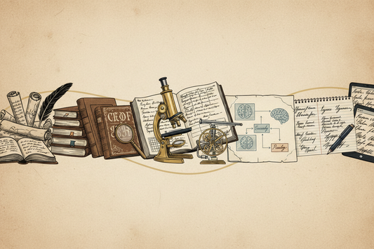 illustration de l'évolution de l'écriture, du parchemin aux outils numériques